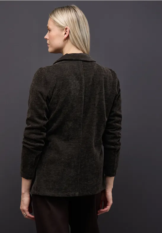 Sztruksowa marynarka szenilowa darkest brown