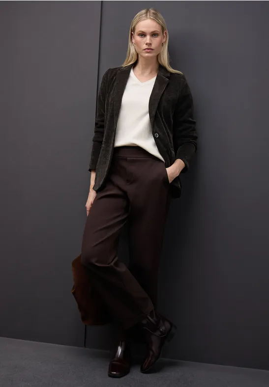 Sztruksowa marynarka szenilowa darkest brown