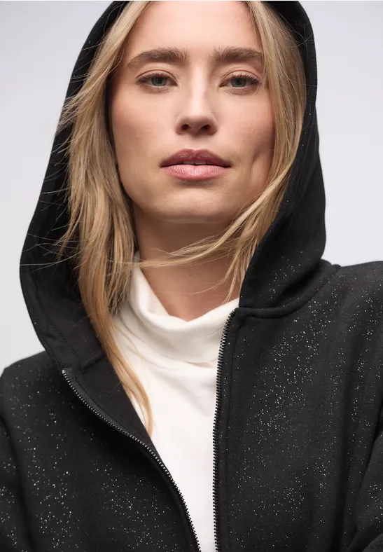 Glitzernde Sweatjacke Black