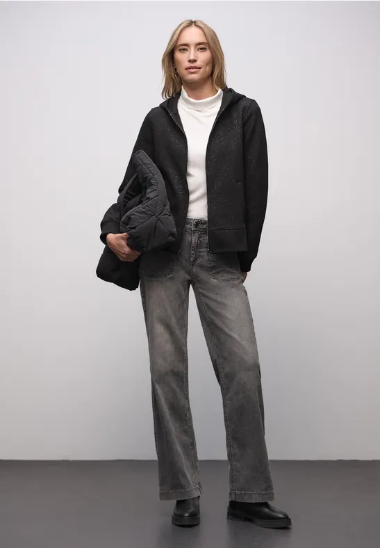 Glitzernde Sweatjacke Black