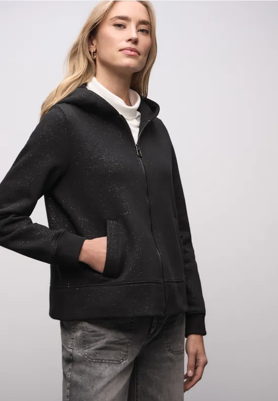 Glitzernde Sweatjacke Black