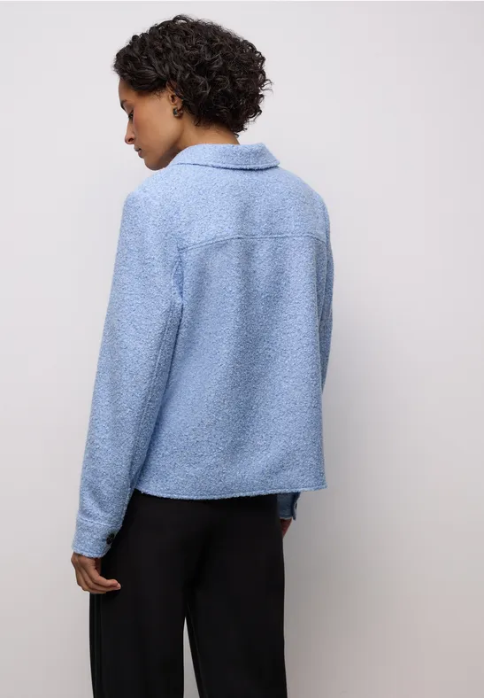 Overshirt in Wolloptik frosted blue mel.
