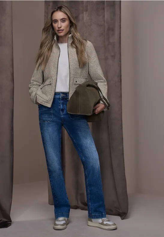 Jacke mit Stehkragen light terra mocha mel.