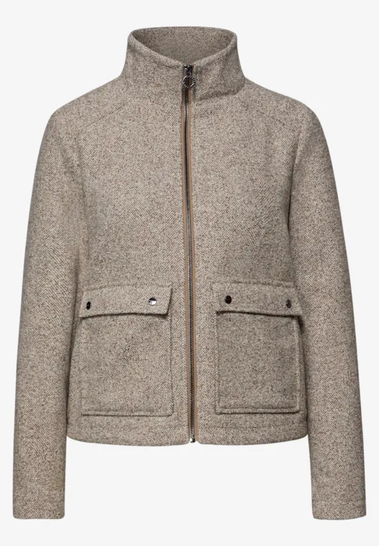Jacke mit Stehkragen light terra mocha mel.