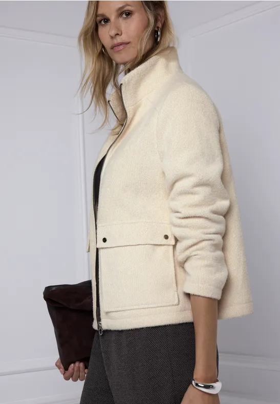 Veste avec col montant soft beige