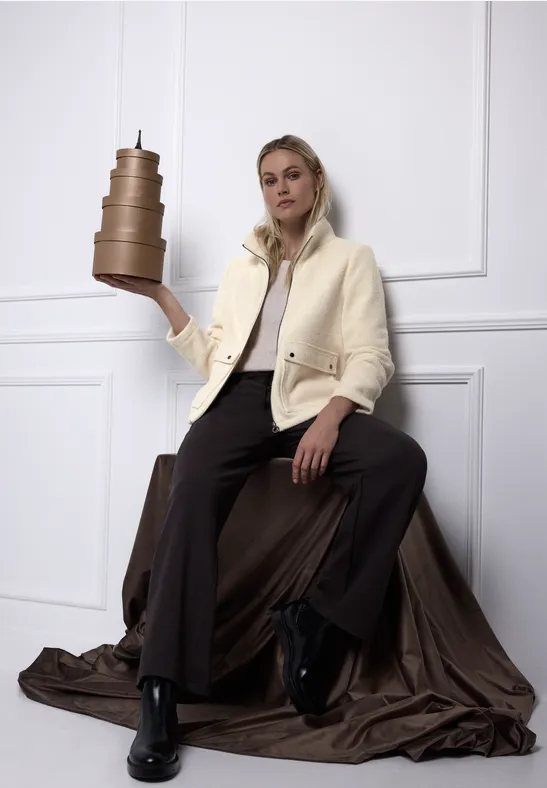 Veste avec col montant soft beige