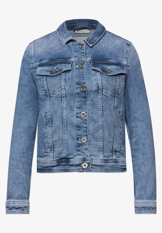 Denim jack met borstzakken en knopen Medium Blue Wash