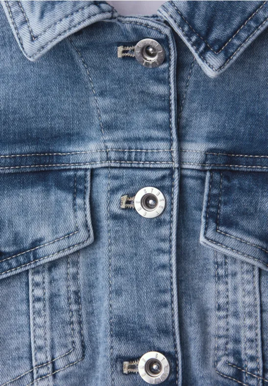 Denim jack met borstzakken en knopen Medium Blue Wash