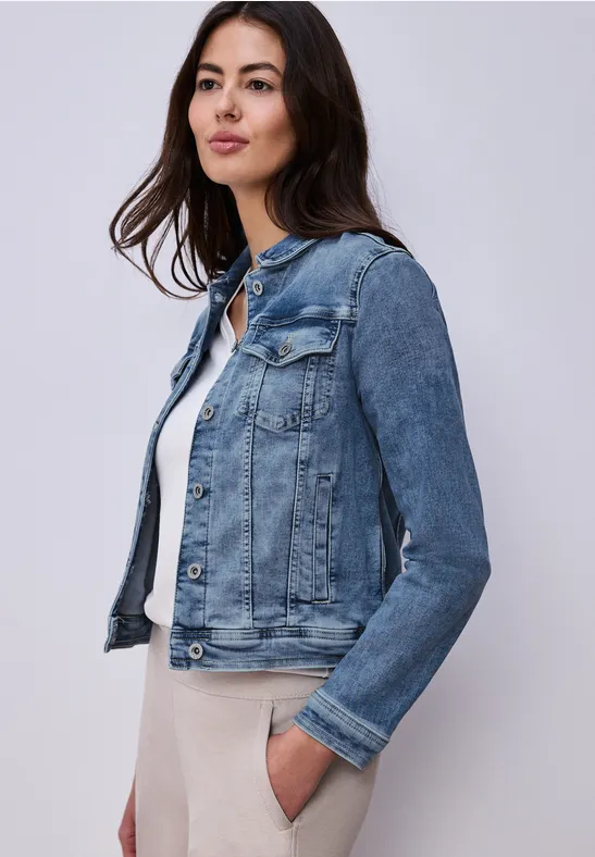 Denim jack met borstzakken en knopen Medium Blue Wash