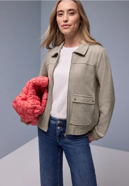 Herringbone Blouson light terra mocha mel.