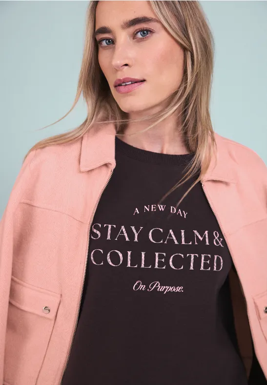 Herringbone Blouson light apricot mel.