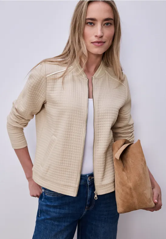 Blouson structuré cotton beige