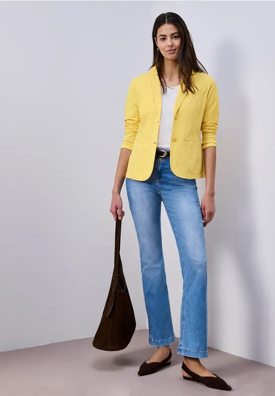 Basic Blazer aus Jersey bloom yellow