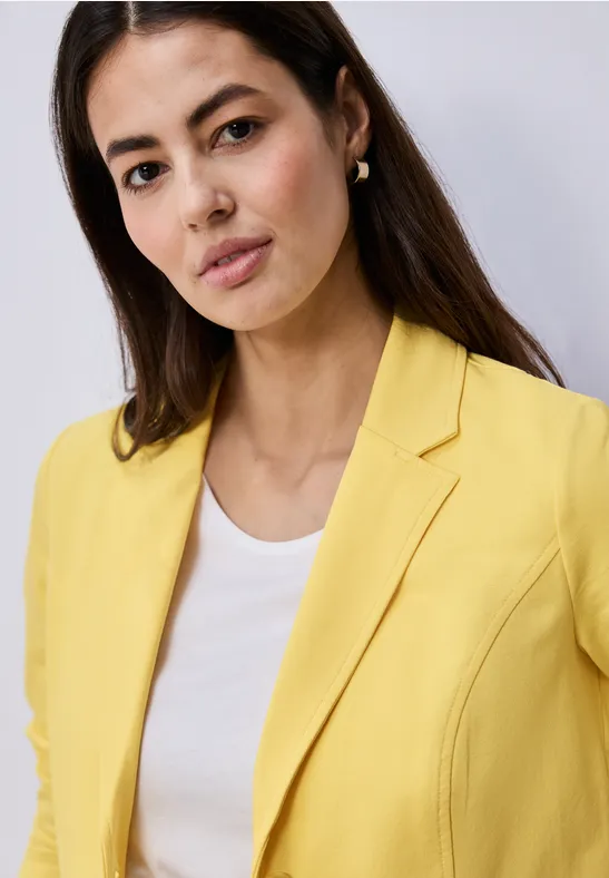 Basic Blazer aus Jersey bloom yellow