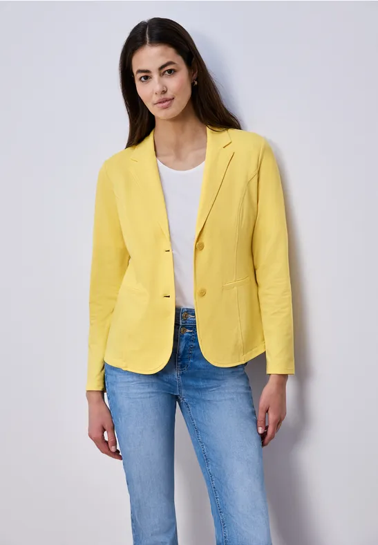 Basic Blazer aus Jersey bloom yellow