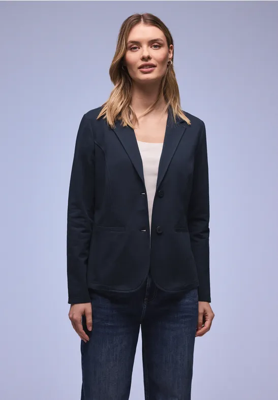Basic Blazer aus Jersey shadowed navy