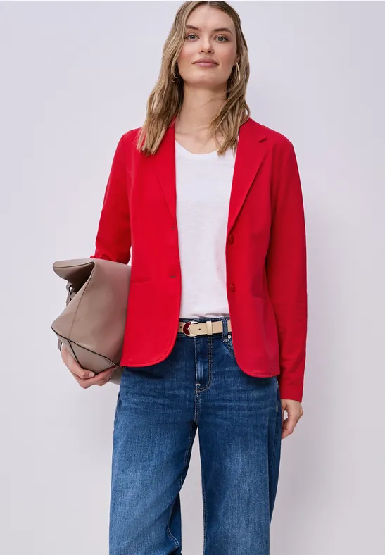 Basic Blazer aus Jersey salsa red