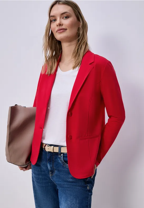 Basic Blazer aus Jersey salsa red