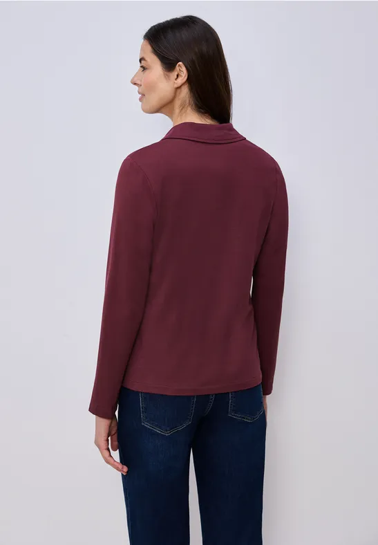 Basic Blazer aus Jersey truffle red