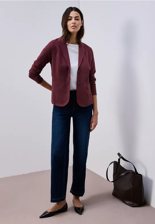 Basic Blazer aus Jersey truffle red