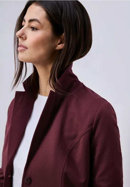 Basic Blazer aus Jersey truffle red
