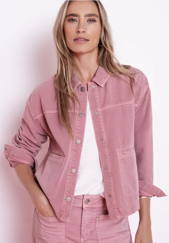 Veste en jean délavé rose authentic pink washed