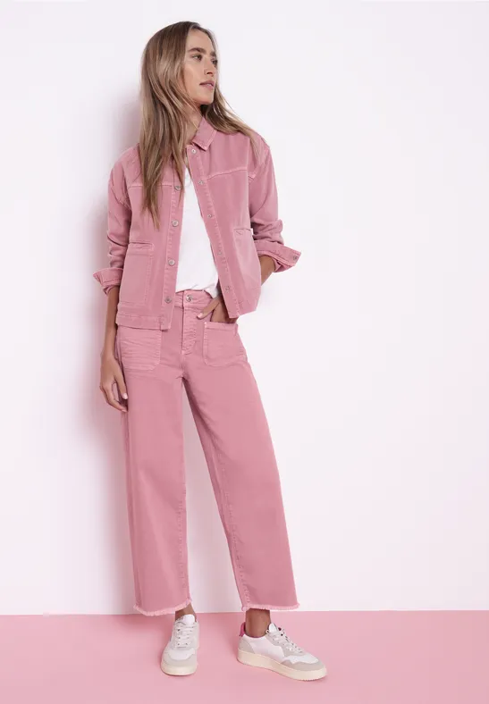 Veste en jean délavé rose authentic pink washed