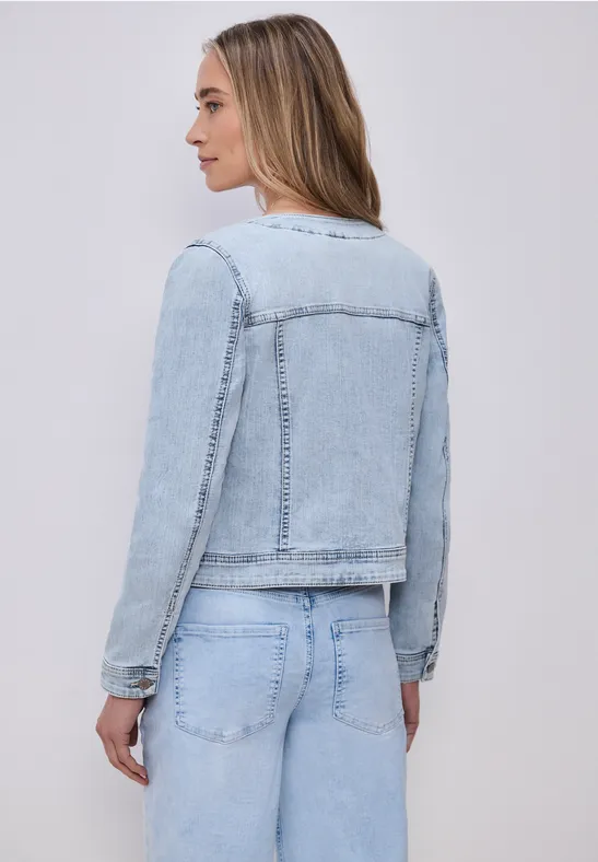 Denim jack met borstzakken en knopen Light blue washed