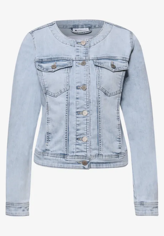Denim jack met borstzakken en knopen Light blue washed