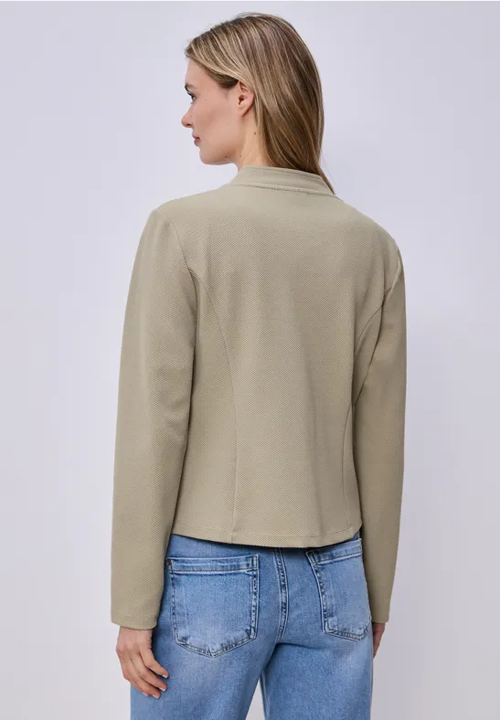 Jersey blazer met structuur timeless beige