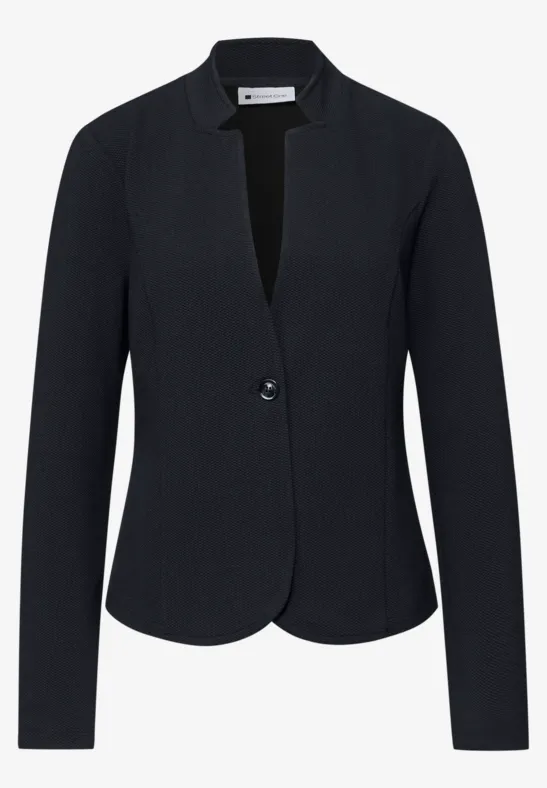 Jersey blazer met textuur shadowed navy