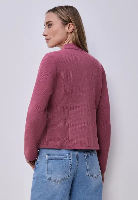 Jersey blazer met textuur dark clouded blush