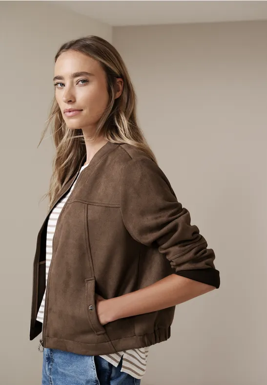 Blouson court hatch brown