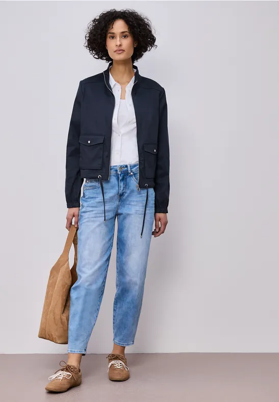 Jacke mit Tunnelzug und Zipper shadowed navy