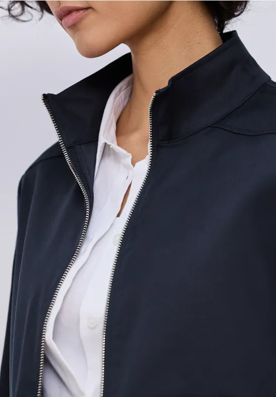 Jacke mit Tunnelzug und Zipper shadowed navy