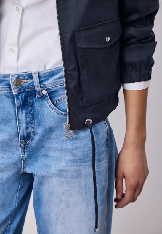 Jacke mit Tunnelzug und Zipper shadowed navy