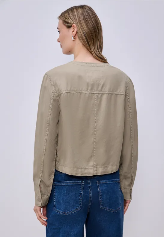 Veste au look délavé avec cordon de serrage safari beige