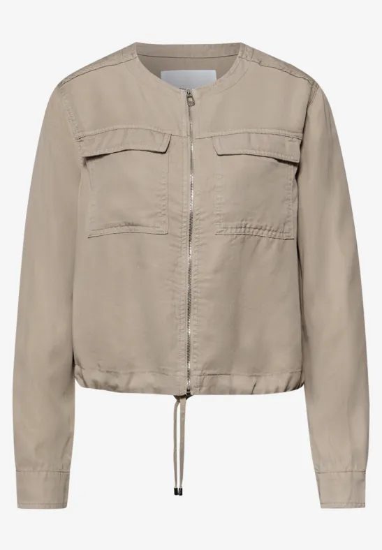 Veste au look délavé avec cordon de serrage safari beige