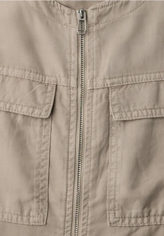 Veste au look délavé avec cordon de serrage safari beige