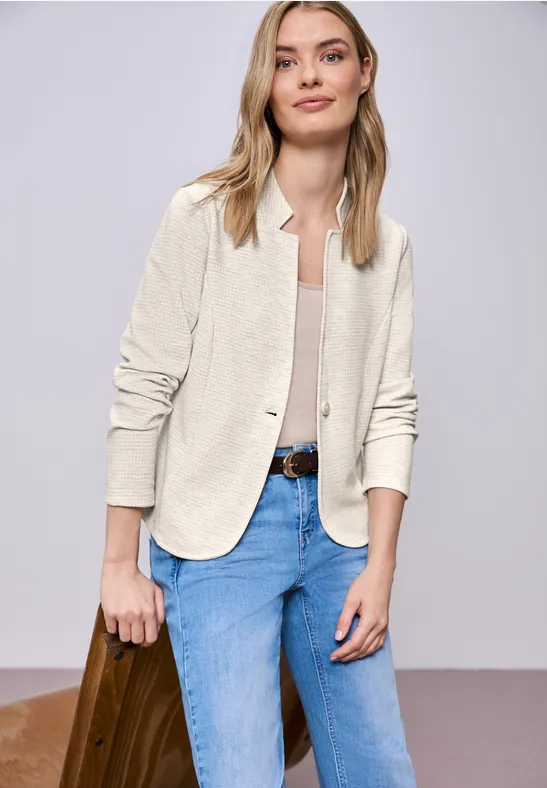 Blazer mit Struktur aus Jersey smoke beige