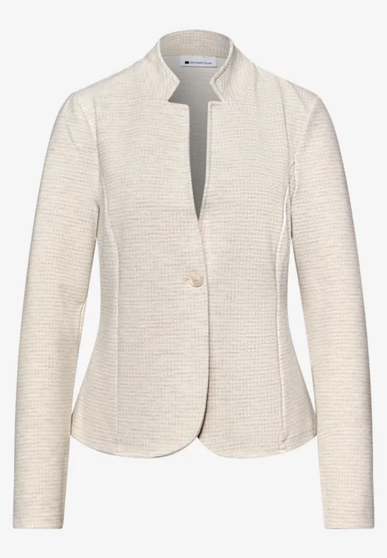 Blazer mit Struktur aus Jersey smoke beige
