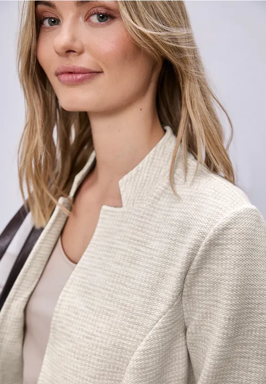 Blazer mit Struktur aus Jersey smoke beige
