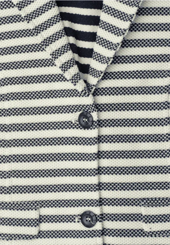 Basic blazer met knopen en strepen shadowed navy