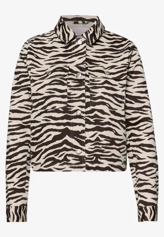 Kurzjacke mit Zebra-Muster in Schwarz und Weiß