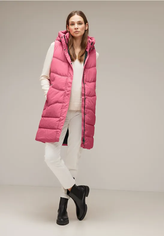 Lange Steppweste light peony pink