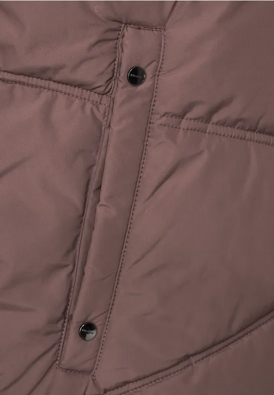 Teflon Long Steppweste sleek brown