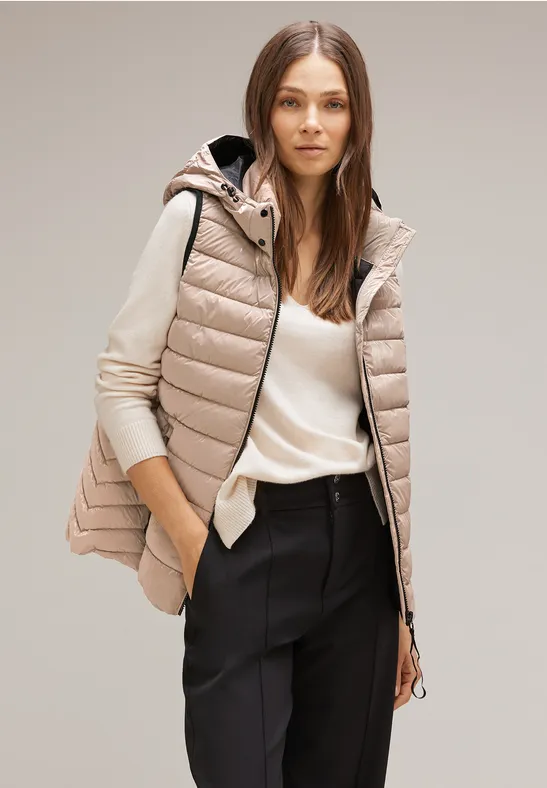 Glänzende Kurz-Steppweste light iced gold