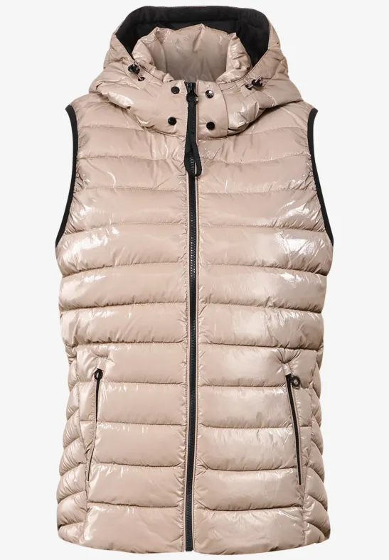 Glänzende Kurz-Steppweste light iced gold