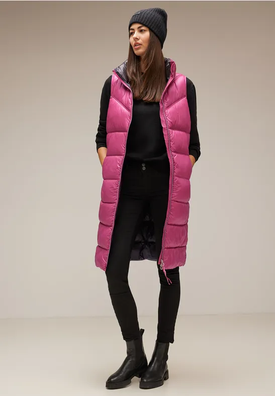 Superleichte Steppweste peony red