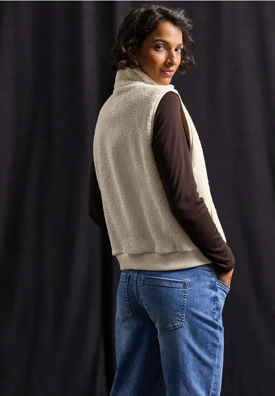 Gilet Teddy avec détail en tricot Soft Fawn Beige